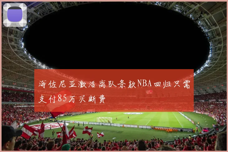 海佐尼亚激活离队条款NBA回归只需支付85万买断费